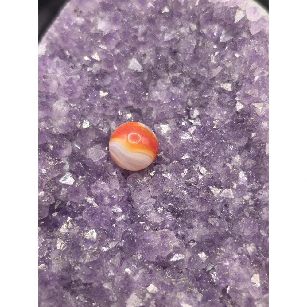 Vintage AKRO AGATE     ORANGE - WHITE